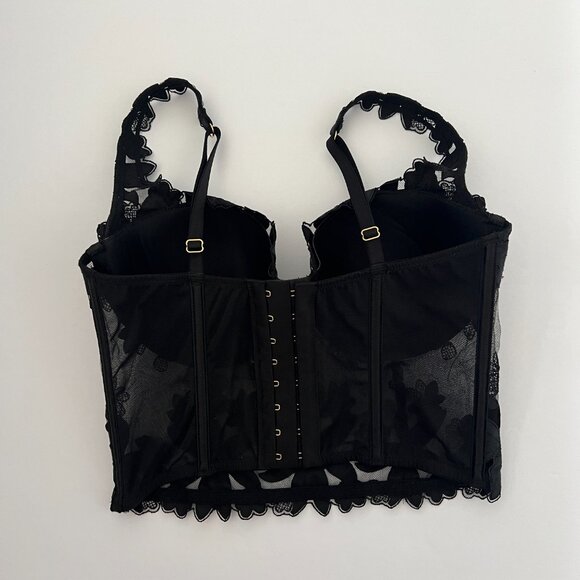 Victoria's Secret Black Floral Lace Corset - Picture 7 of 11